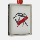 Klaar voor alles metalen ornament (Rechts)