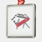 Klaar voor alles metalen ornament (Links)