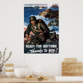 Klaar voor alles — WW2-Poster Poster (Keuken)