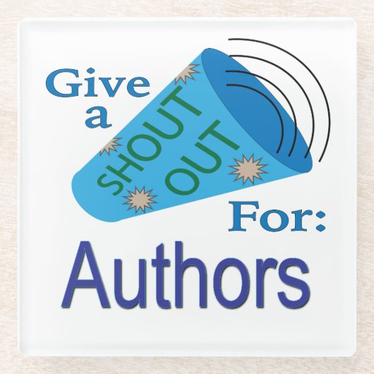 Klaar voor auteurs glazen onderzetter (Voorkant)