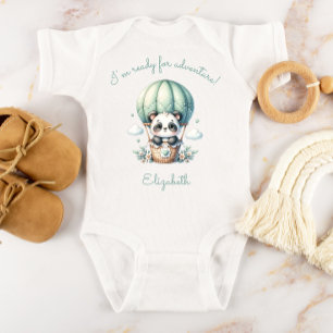 Klaar voor Avontuur Persoonlijke Panda Ballon Romper