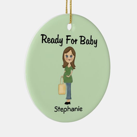 Klaar voor Baby gepersonaliseerd Ornament (Rechts)