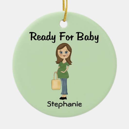 Klaar voor Baby gepersonaliseerd Ornament (Voorkant)