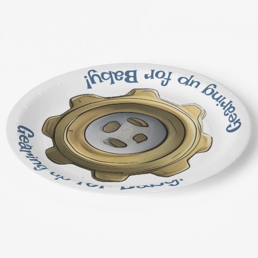 Klaar voor Baby! robotuitrusting Papieren Bordje (Gekanteld)