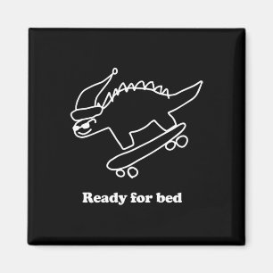 Klaar Voor Bed Dinosaurus Skateboarden  Magneet