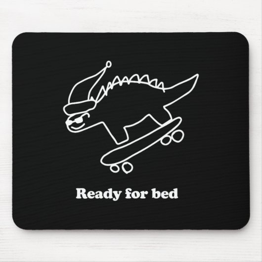 Klaar Voor Bed Dinosaurus Skateboarden  Muismat (Voorkant)