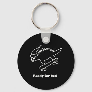 Klaar Voor Bed Dinosaurus Skateboarden  Sleutelhanger