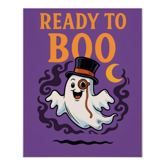 Klaar voor Boo - Grappig Halloween Ghost Poster (Voorkant)