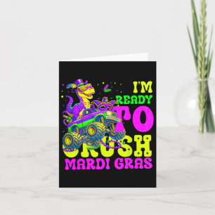 Klaar voor Crush Mardi Gras Monster Truck Boys Kin Kaart