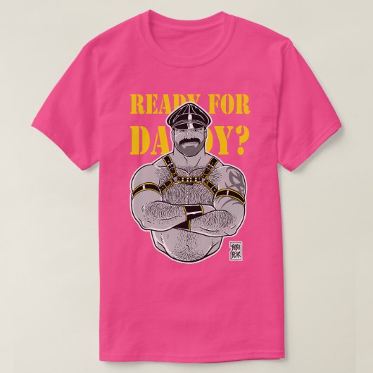 KLAAR VOOR DADDY GEEL GEGEVENS T-SHIRT (Design voorkant)