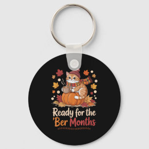 Klaar voor de biermaanden Cat Pumpkin Cozy Herfst Sleutelhanger