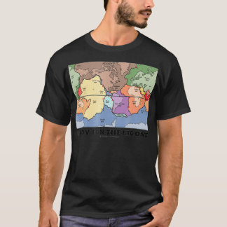 Klaar voor de Big One Bord Tectonics Wereldkaart T-shirt