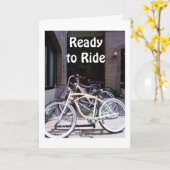 KLAAR VOOR DE BIRTHDAY BIKES (OP UW DAG) KAART (Gele Bloem)