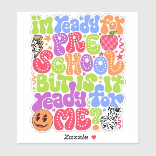 Klaar voor de eerste schooldag Back2School Sticker (Vel)