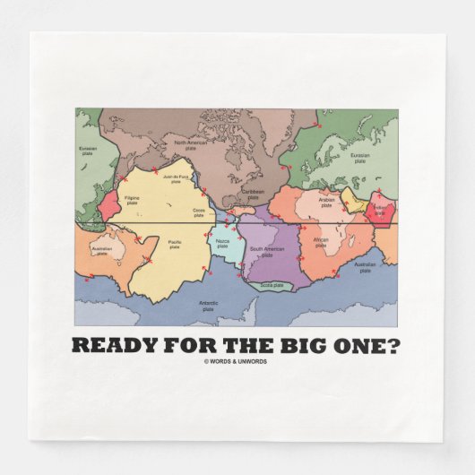 Klaar voor de grote? Bord Tectonics Wereldkaart Servet (Voorkant)