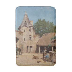 Klaar voor de jacht (middeleeuwse scène) badmat