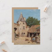 Klaar voor de jacht (middeleeuwse scène) kaart (Voorkant / Achterkant in situ)