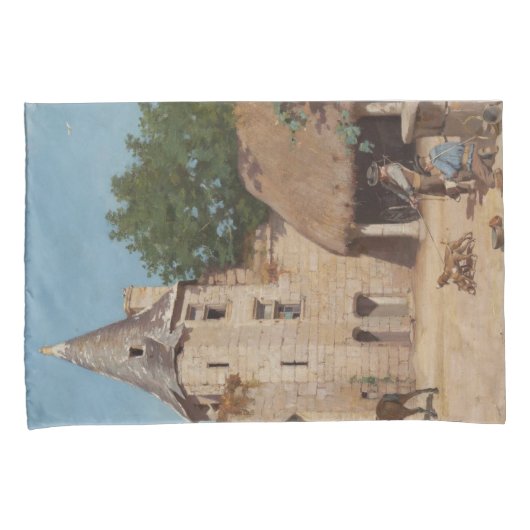 Klaar voor de jacht (middeleeuwse scène) kussensloop (Voorkant-Rechts)