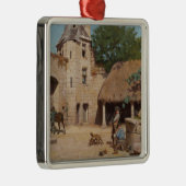 Klaar voor de jacht (middeleeuwse scène) metalen ornament (Rechts)