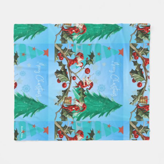 Klaar voor de kerstman en de Elven Fleece Deken (Voorkant (Horizontaal))