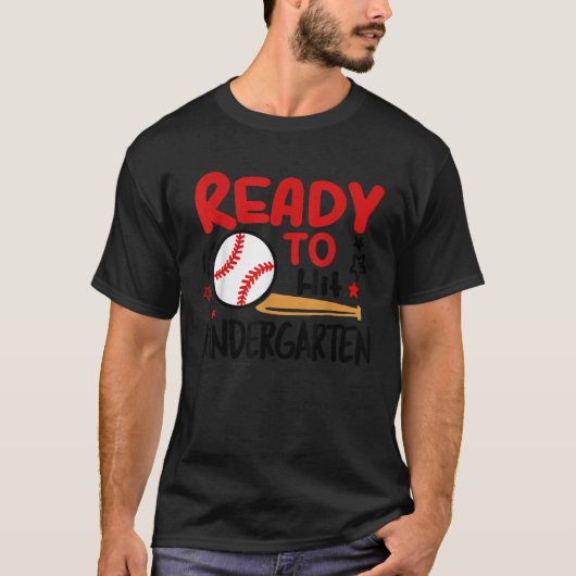 Klaar voor de kleuterschool Baseball Pre Prek Pres T-shirt (Voorkant)