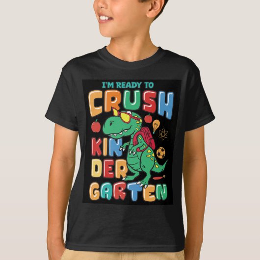 Klaar voor de kleuterschool Dinosaur Boy T-shirt (Voorkant)
