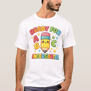 Klaar voor de kleuterschool Leuk potlood Regenboog T-shirt