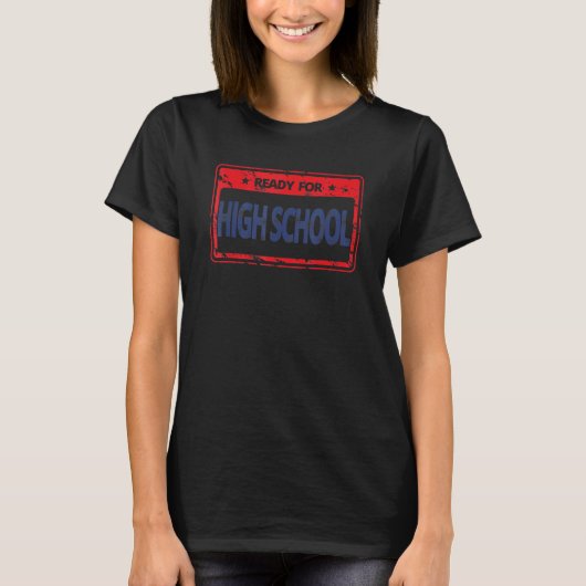 Klaar voor de middelbare school Terug naar school T-shirt (Voorkant)