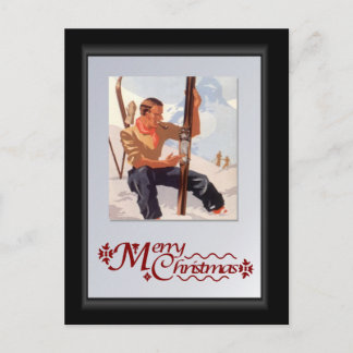 Klaar voor de piste feestdagenkaart