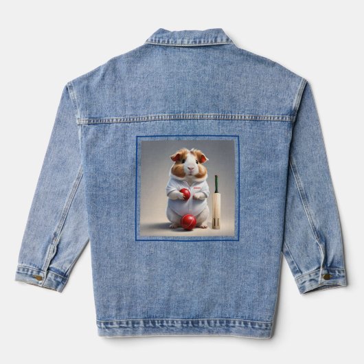 Klaar voor de pitch, cavia cricketer denim jacket (Achterkant)