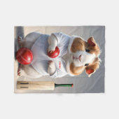 Klaar voor de pitch, cavia cricketer fleece deken (Voorkant (Horizontaal))