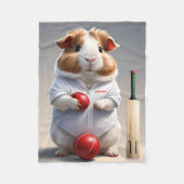 Klaar voor de pitch, cavia cricketer fleece deken (Voorkant)