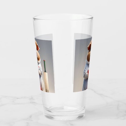 Klaar voor de pitch, cavia cricketer glas (Rechts)