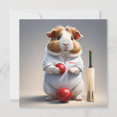 Klaar voor de pitch, cavia cricketer kaart (Achterkant)