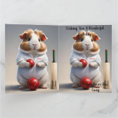 Klaar voor de pitch, cavia cricketer kaart (Binnen)