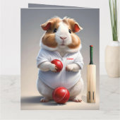 Klaar voor de pitch, cavia cricketer kaart (Achterkant)