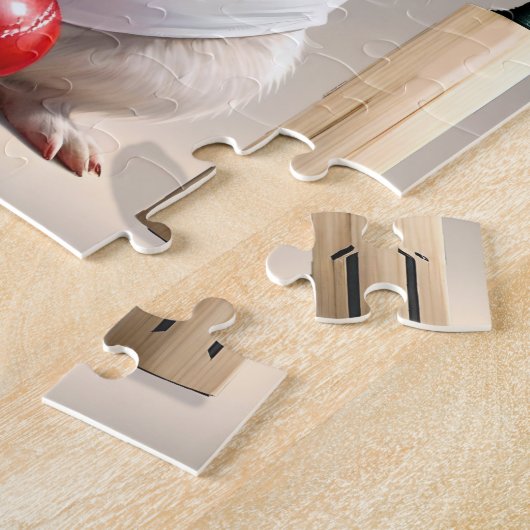 Klaar voor de pitch, cavia cricketer legpuzzel (Zijkant)