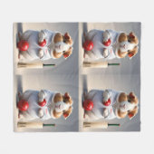 Klaar Voor De Pitch, Cavia Cricketspeler Fleece Deken (Voorkant (Horizontaal))
