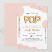 "Klaar voor de Pop" Baby shower Ballonnen Kaart (Voorkant / Achterkant)