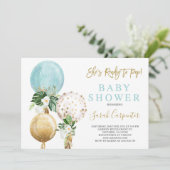 Klaar voor de pop Baby shower Boy Invitation Kaart (Staand voorkant)