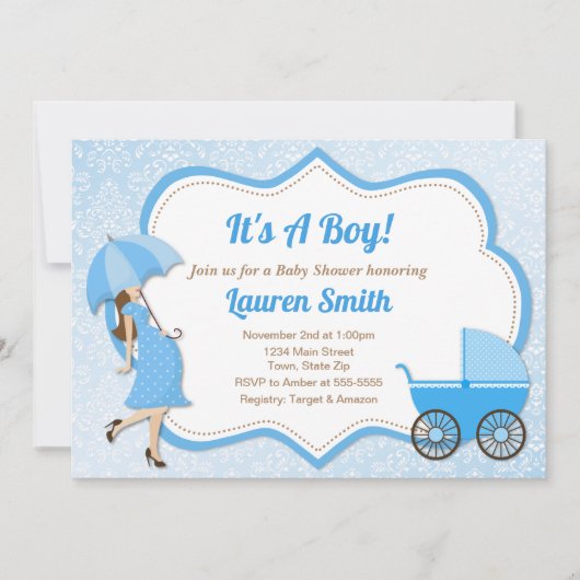 Klaar voor de Pop Baby shower Invitation Boy Kaart (Voorkant)