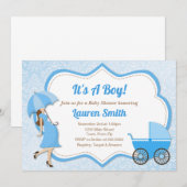 Klaar voor de Pop Baby shower Invitation Boy Kaart (Voorkant / Achterkant)