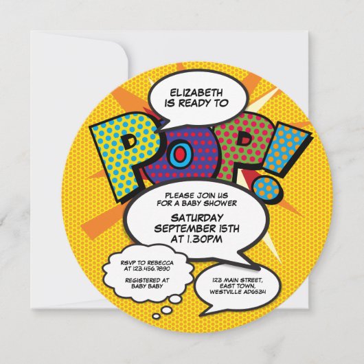 Klaar voor de Pop Baby shower Modern Fun Kaart (Voorkant)