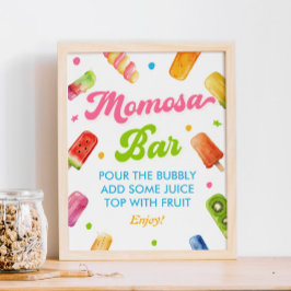 Klaar voor de Pop Baby shower Momosa Bar Poster