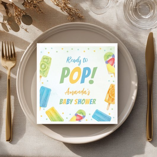 Klaar voor de Pop Baby shower Popsicle servetten