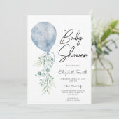 Klaar voor de Pop Blue Greenery Baby Boy Shower Mo Kaart (Staand voorkant)
