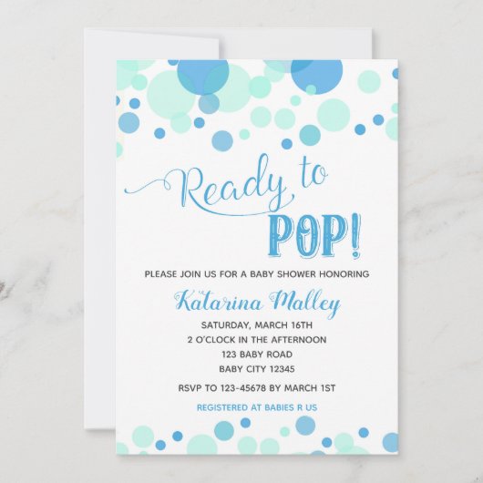Klaar voor de Pop! Boy Baby shower Invitation Kaart (Voorkant)