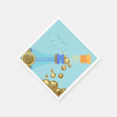 Klaar voor de Pop Gold Champagne Baby Blue Shower Servetten (Hoek)