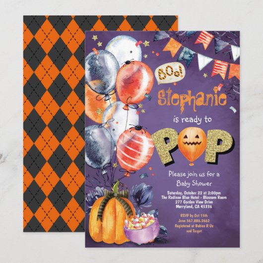 Klaar voor de pop Halloween baby shower genderneut Kaart (Voorkant / Achterkant)