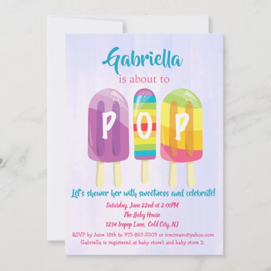 Klaar voor de POP Ice Poppen Baby shower Invitatio Kaart (Voorkant)